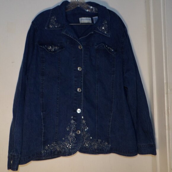 Alfred Dunner Embellished Jeans Jacket Sz 18W - Picture 1 of 6